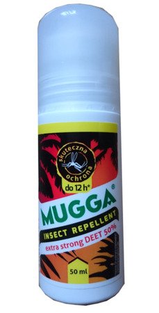 MUGGA Roll-on 50% 50ml na komary kleszcze muchy krwiopijne   STRONG 18+